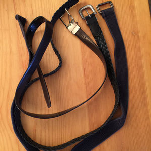 🔒Men's Black Leather Belt, plus 2 extras